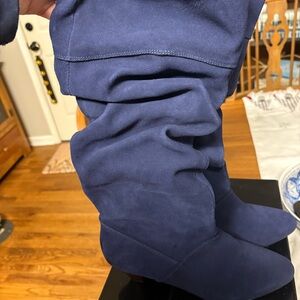 Colin Stuart Navy Heeled Boots